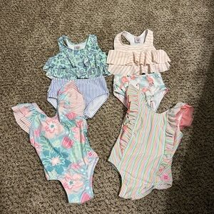 RuffleButts Swimsuit Bundle 2T | 4 Pieces Girls Swimwear EUC
